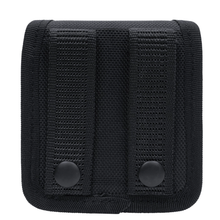 Load image into Gallery viewer, Back of Black MOLLE Narcan Nasal Spray Pouch with two MOLLE attachments on a white background