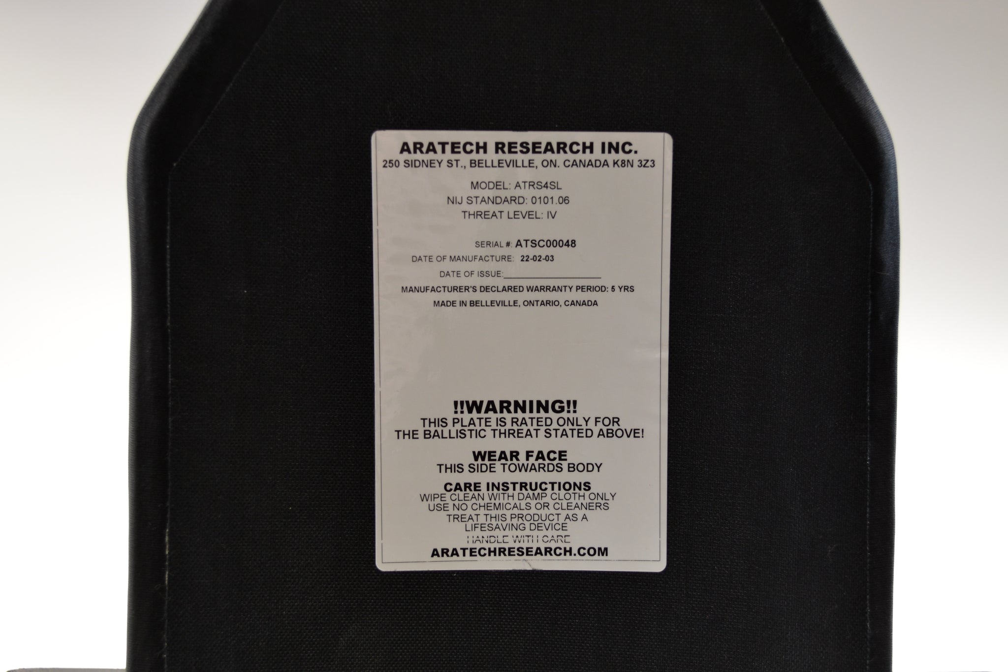 ARATECH RESEARCH Level IV ESAPI Ceramic Armour Plates🍁 , CERTIFIED set ...