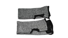 Load image into Gallery viewer, A pair of grey bite sleeves with a black lining